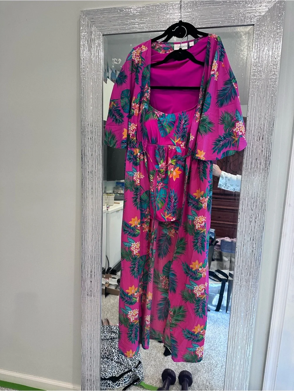 Kim gravel swim bundle Vibrant Tropical Magenta. Top ,swim short and cover up